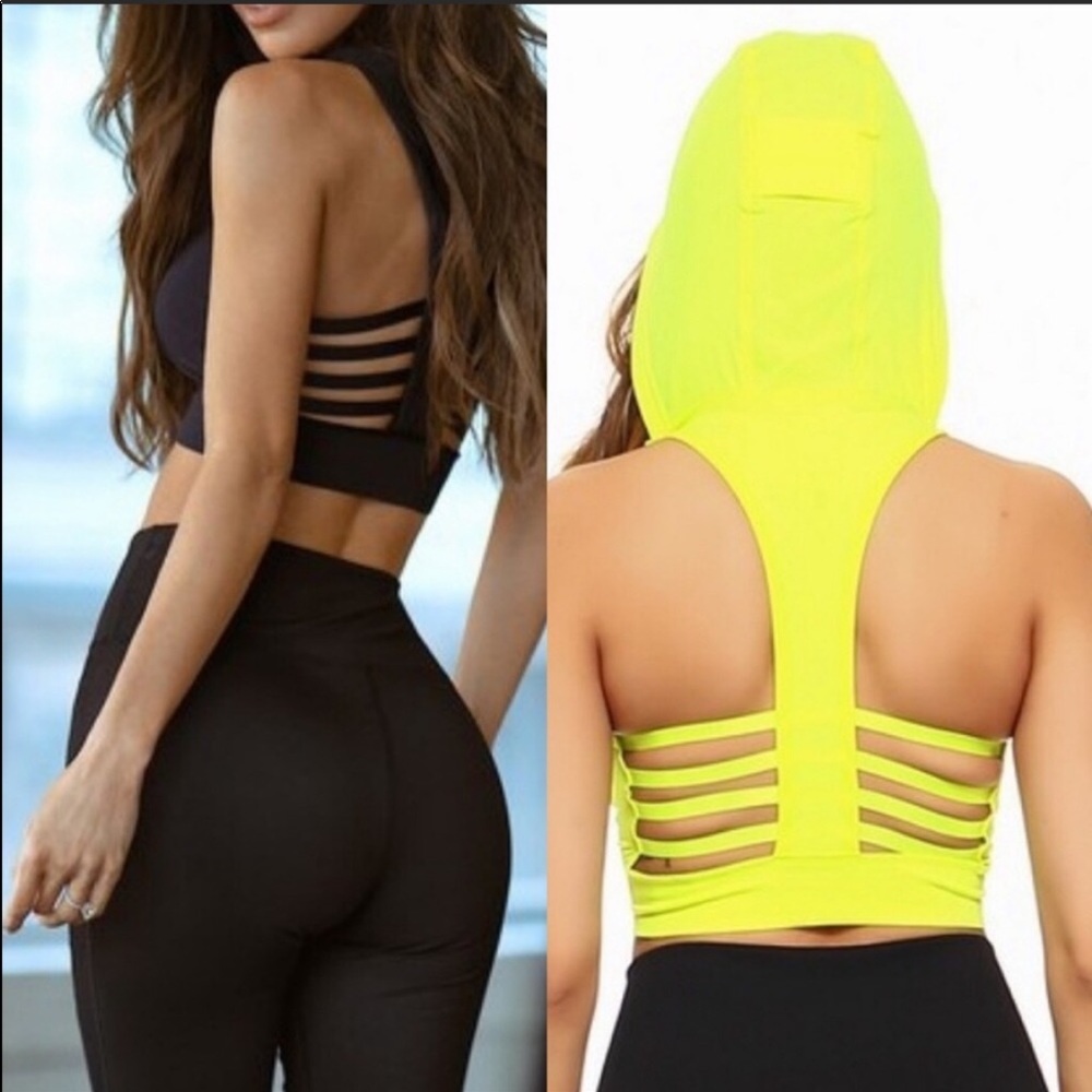 Sports bra hoodie padded yoga active wear - Picture 1 of 7
